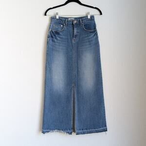 ATTIK Blue Denim A-line Front Slit Midi/Maxi Jean Skirt, size S